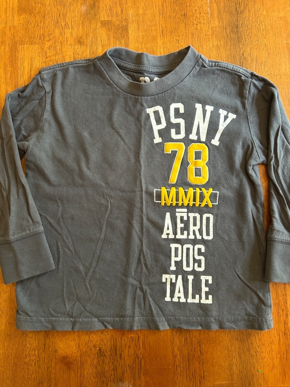 Aeropostale PS Charcoal Grey Long Sleeve Logo Top | Boys Size 4